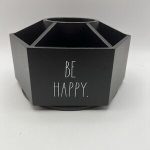 NEW Rae Dunn Pencil Cup Black Wood Pen/Pencil Holder Lazy Susan Bottom